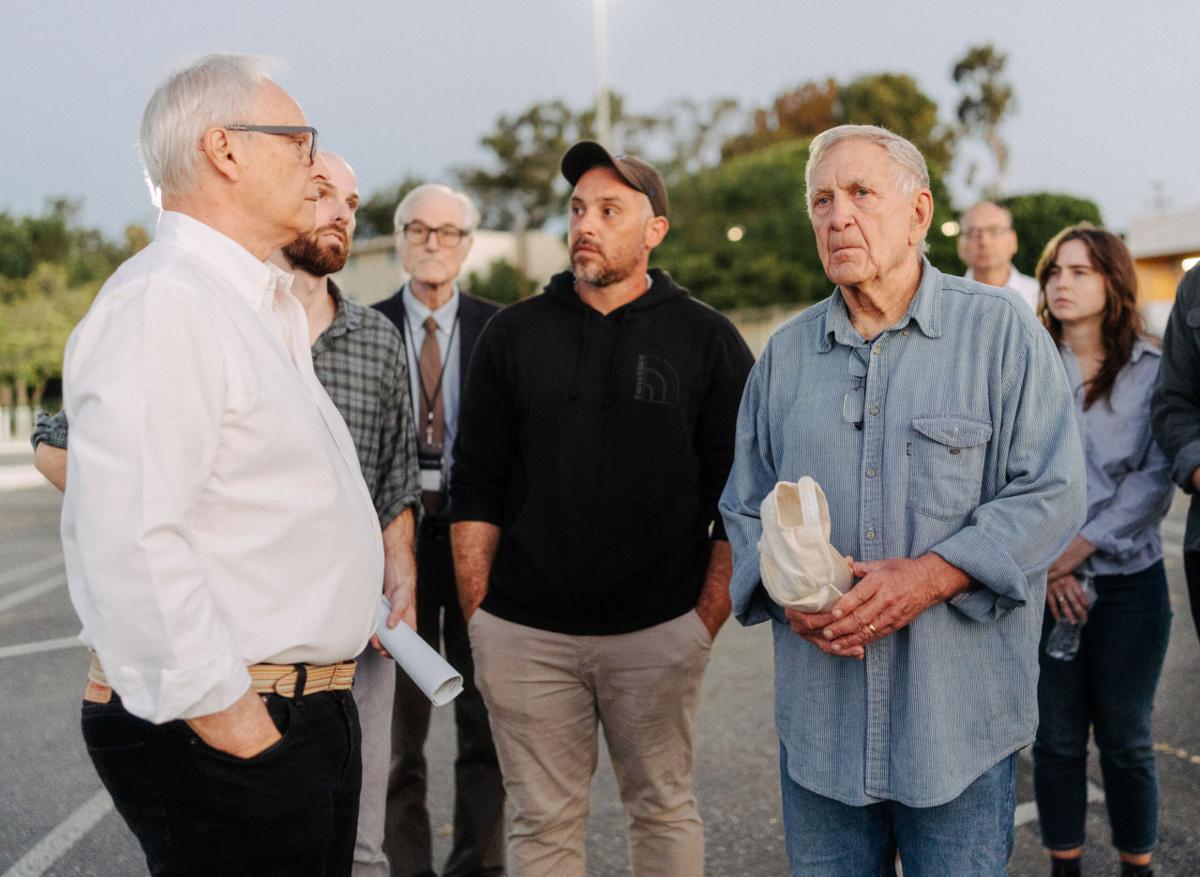 Judge David O. Carter speaks with attorneys and other attendees of the tour of the Veterans Administration on Wed., Aug. 21, 2024, in Los Angeles, Calif.